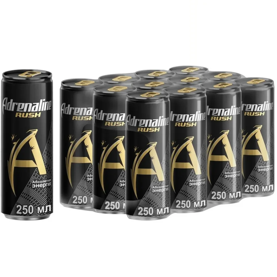 Adrenaline Rush energy drink, 0.25 l x 12 pcs