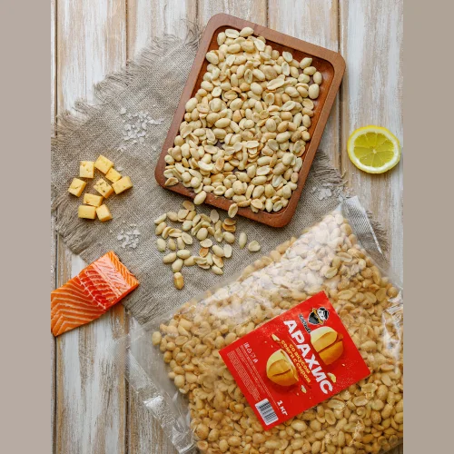 Roasted peeled peanuts with salmon and cheese flavor 1000g/Snacks/Nuts