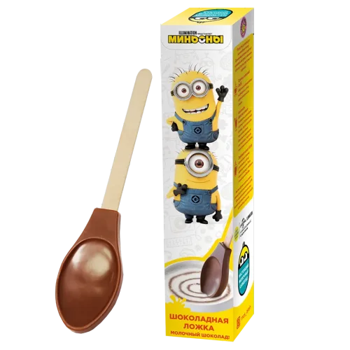 Spoon made of milk chocolate «Minions«