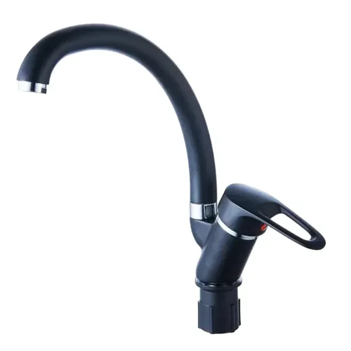 Kitchen faucet with high swivel twisted Everest Boa B59-0266, black