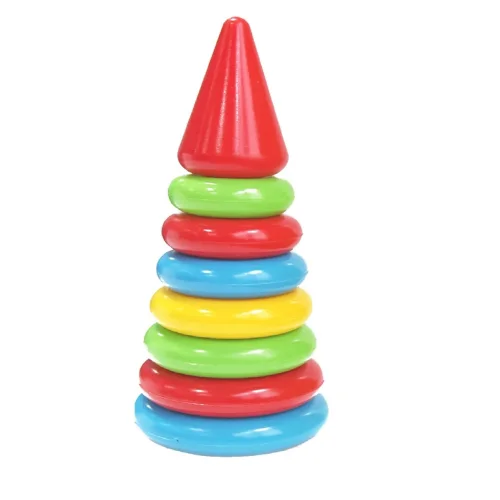 Toy Green Plast Pyramid 7 Rings + Tip, Mesh