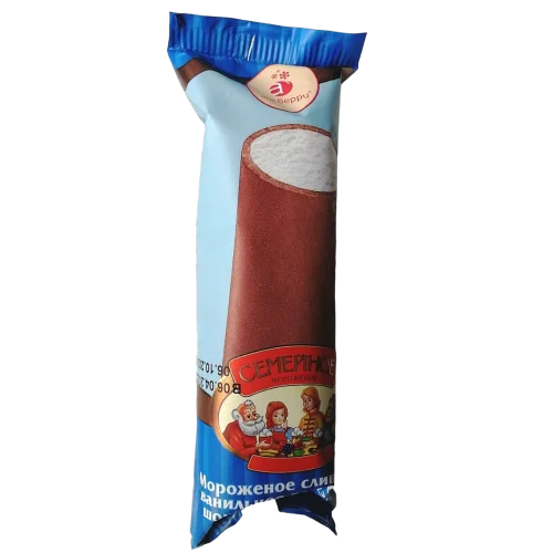 Мороженое Семейное Ванильное в шоколадной глазури Айсберри, 90г