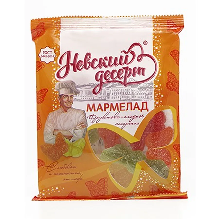 Мармелад желейно-формовой Невский десерт фруктово-ягодное ассорти