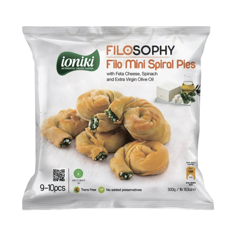 Пирожки спиральные «филло» с сыром халлуми и оливковым маслом экстра вирджин IONIKI 550г