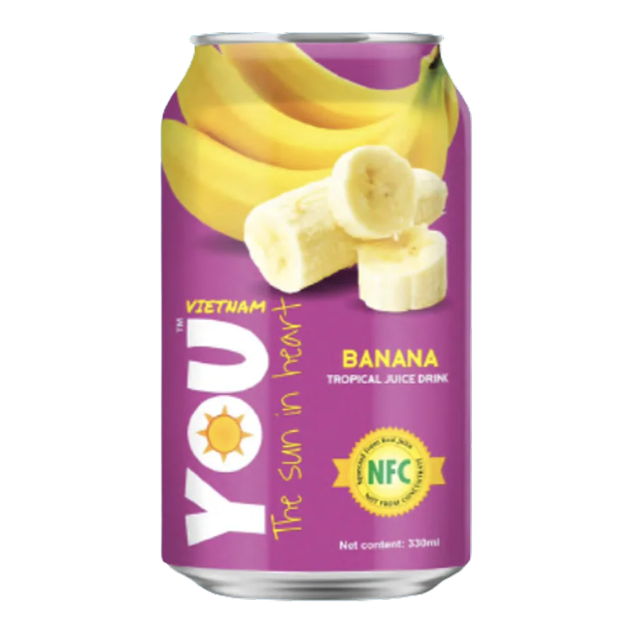 Тропический Напиток YOU VIETNAM негаз.  с соком Банана 0,33л. ж/б  24 шт.