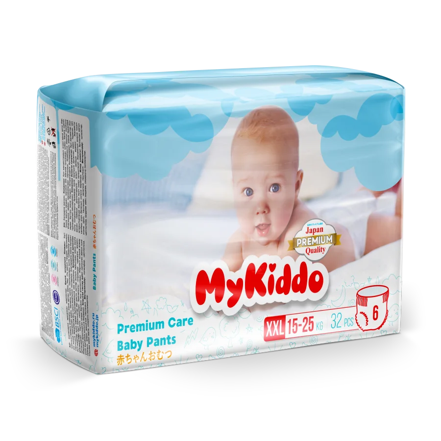 Подгузники-трусики для детей MyKiddo Premium XXL (15-25кг) 32 шт