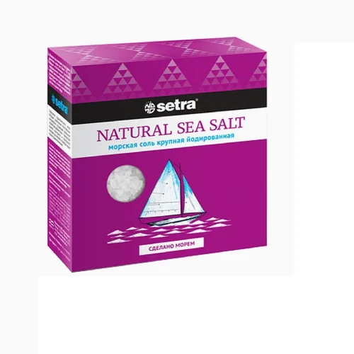 Соль морская крупная йодированная, 500гр