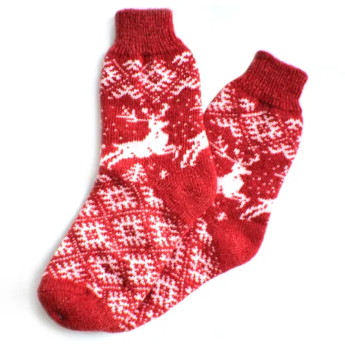 Wool socks "Christmas reindeer"