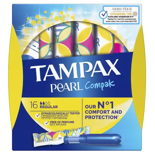 TAMPAX COMPAK PEARL Women's hygienic tampons with Regular Duo 16pcs  Applicator Buy for 4 roubles wholesale, cheap - B2BTRADE