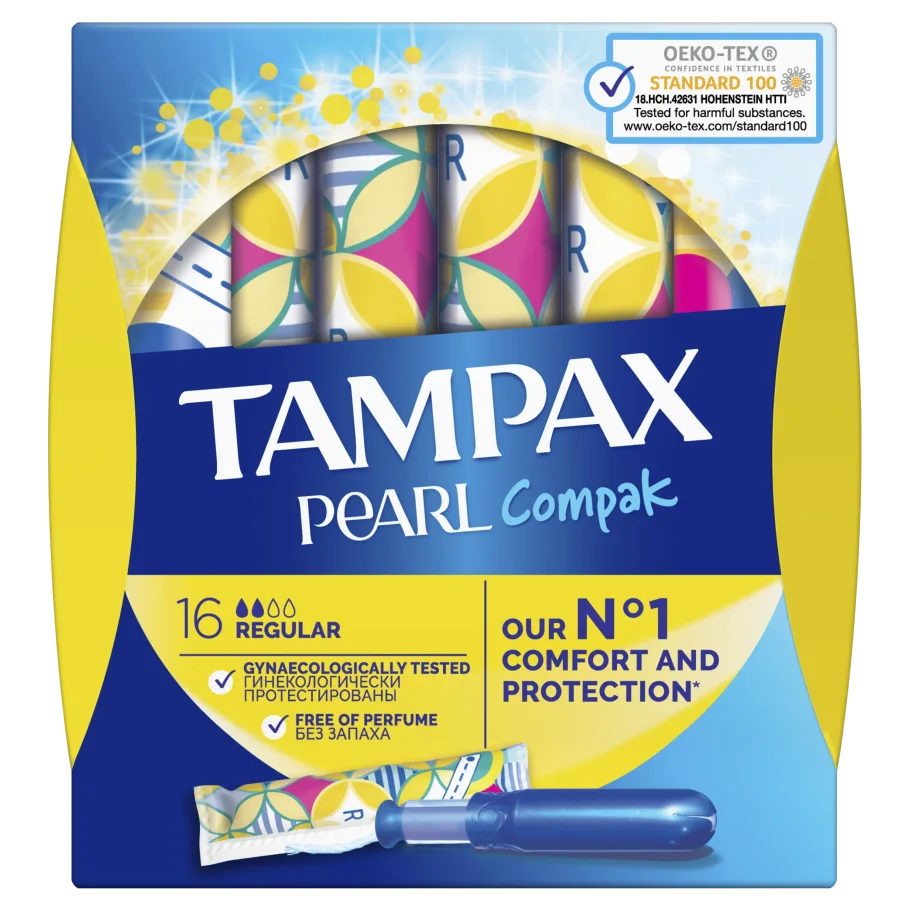 TAMPAX COMPAK PEARL Women's hygienic tampons with Regular Duo 16pcs Applicator