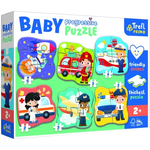 Transport and Professions Baby Progressive Puzzle Trefl 44001