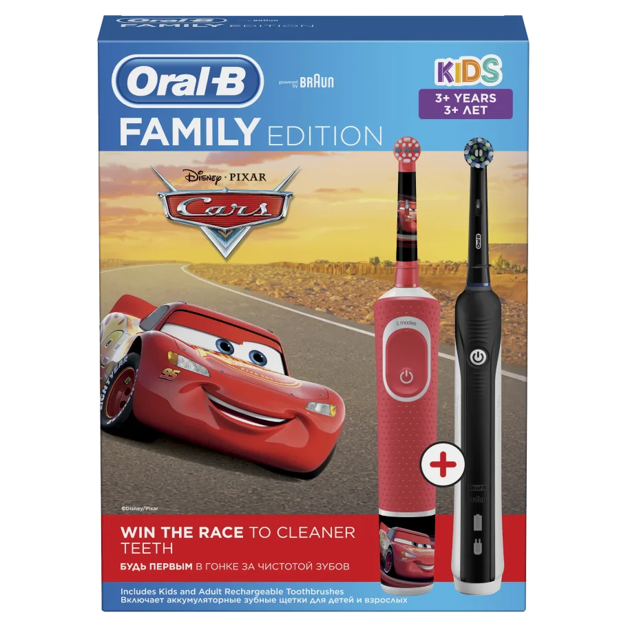 Электрические Зубные Щетки Oral-B Family Edition: Pro 1 и Kids «Тачки»