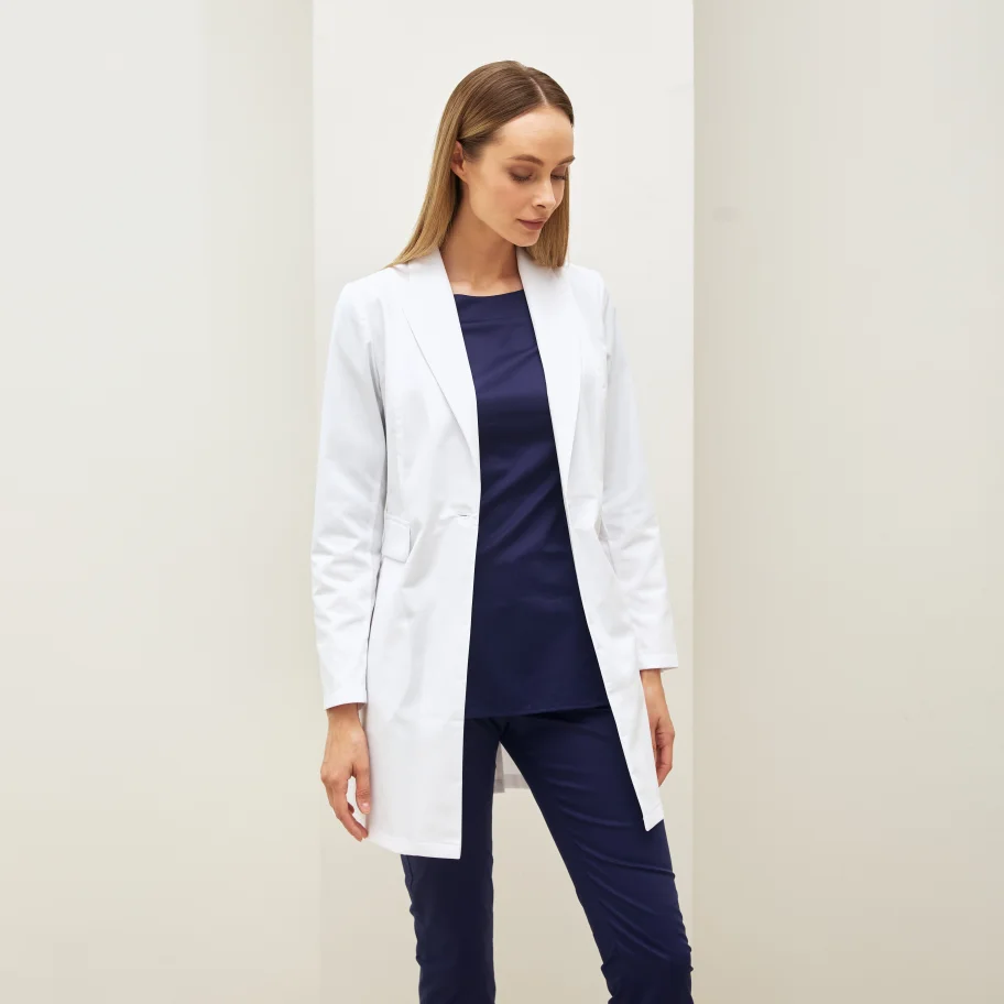 Medical Shortened One-button Robe with Long Sleeves