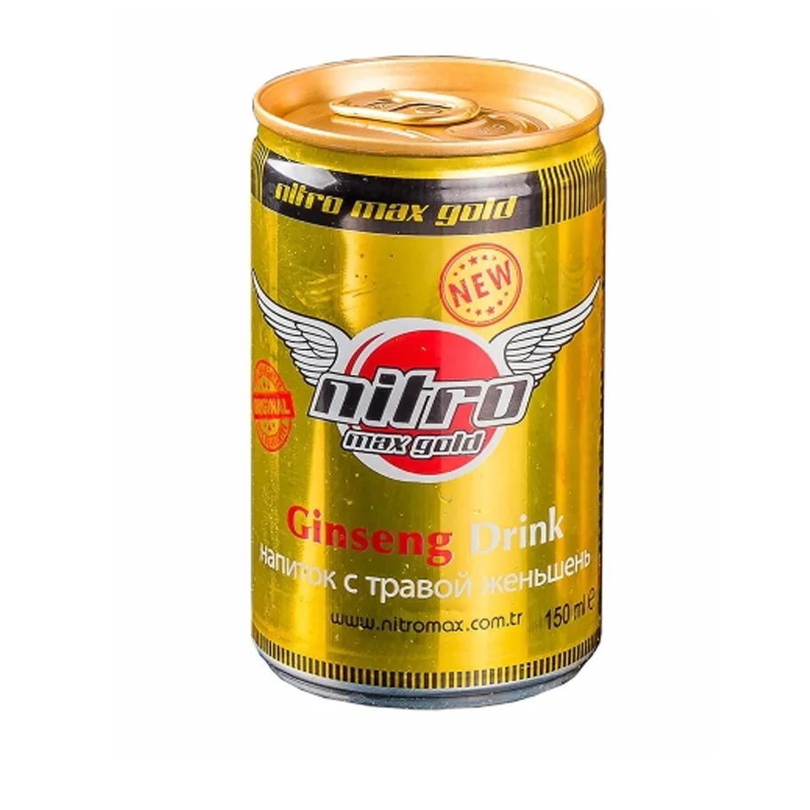 Газированный напиток с экстрактом женьшеня "Nitro max Gold"