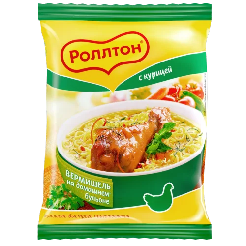 Vermicelli In homemade broth With chicken Rollton, 60g