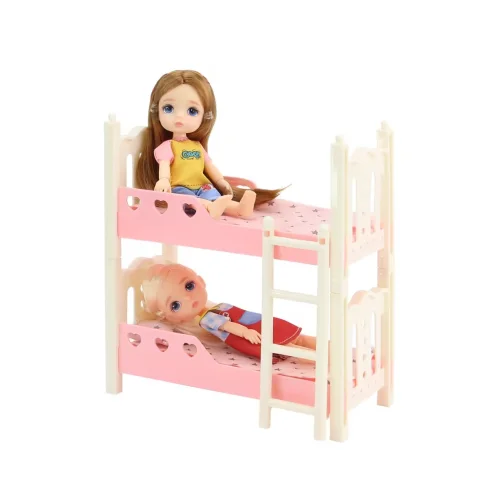 A 5-inch girl doll with a bunk bed    