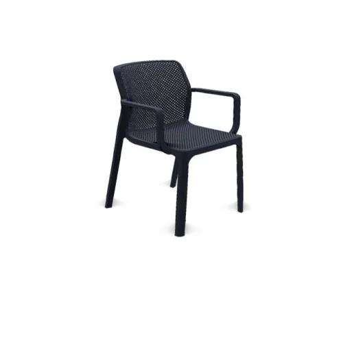 The chair is black