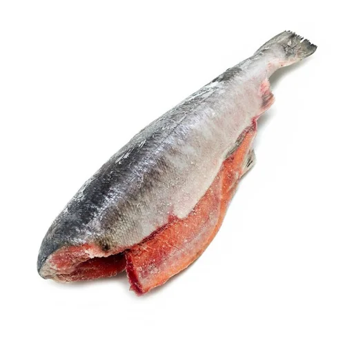 Pink salmon without a head , freshly frozen