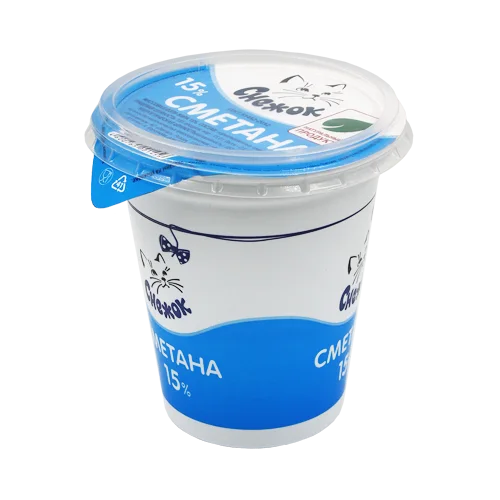 Sour cream 15% 300g pet glass "Snowball"
