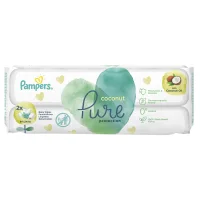 Pampers Pure Coconut Baby Wet Wipes 2 Packagles = 84 Napkins