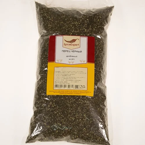 Pepper black crushed 1000gr package SPICEXPERT