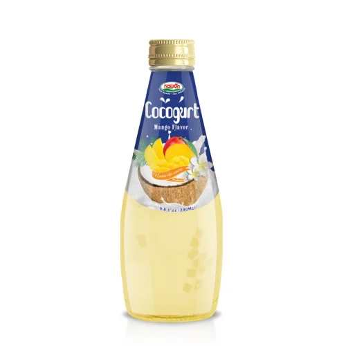 Cocogurt Fruit Flavor Soft Drink with Nata De Coco Glass bottle 290ml Halal Kosher Certified