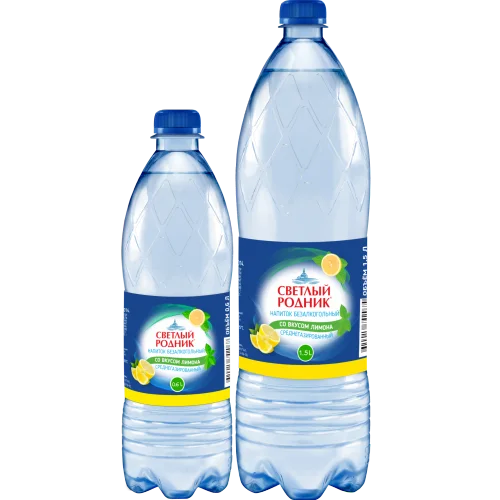 Natural drinking water "Bright Spring" with lemon taste, 1.5l