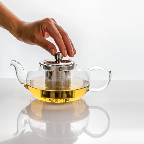 Glass teapot with a metal flask 600 ml