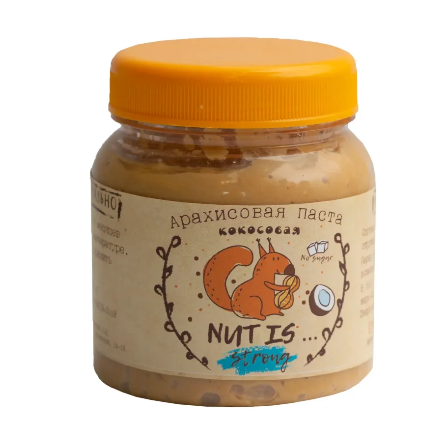 Арахисовая паста NUT IS кокосовая 280 гр Без сахара