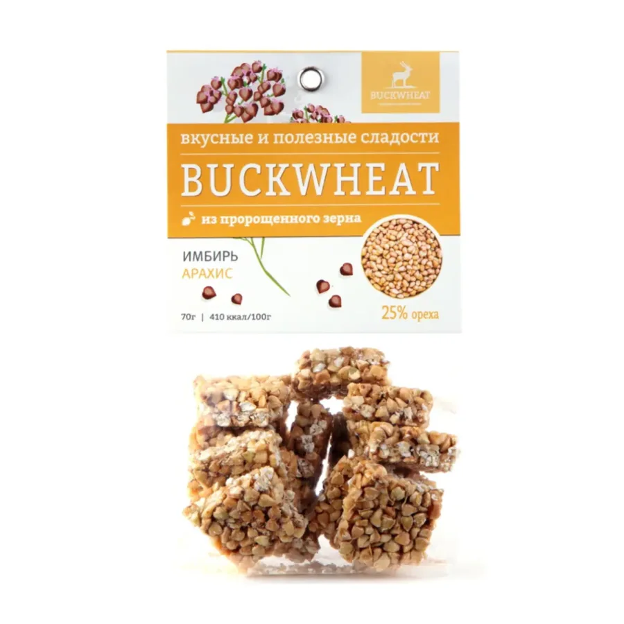 Confectionery Buckwheat product with peanut and ginger