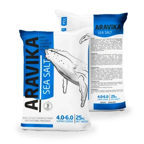 ARAVIKA®, sea salt, coarse (grinding 3: 4.0 mm — 6.0 mm), 25 kg.