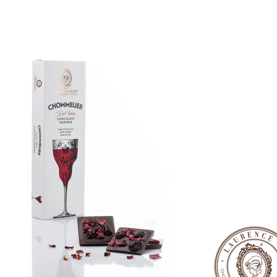 Шоколад темный с кислой вишней и лепесками розы Chommelier 100 гр