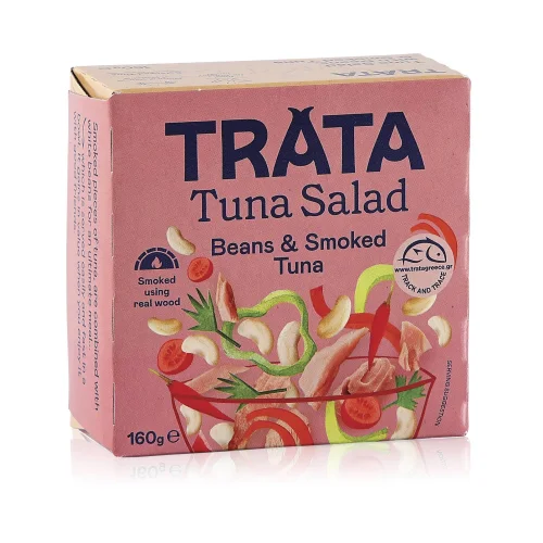 Салат из копченого тунца с фасолью, TRATA 160г