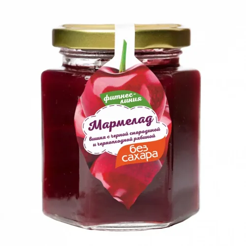 Cherry marmalade with black currant and black mountain ash FITNESS LINE 200 g WITHOUT SUGAR I would eat myself