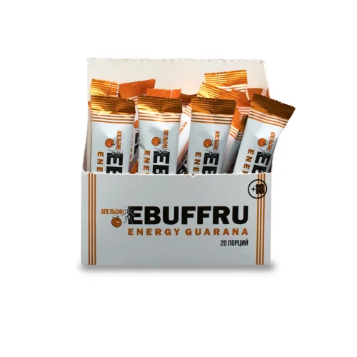 Concentrate of non-alcoholic energy drink "EBUFFRU ENERGY GUARANA Orange" 20 pcs. x 15 gr.