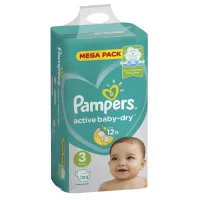 Подгузники Pampers Active Baby-Dry 6–10 кг, размер 3, 124 шт.