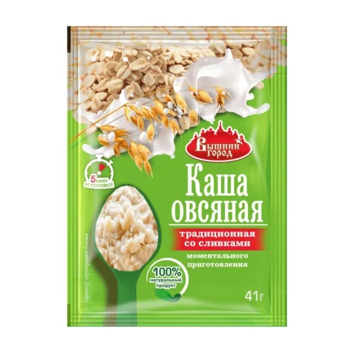 Oatmeal porridge "Vyshny gorod" "Traditional" with cream, pack. 41g