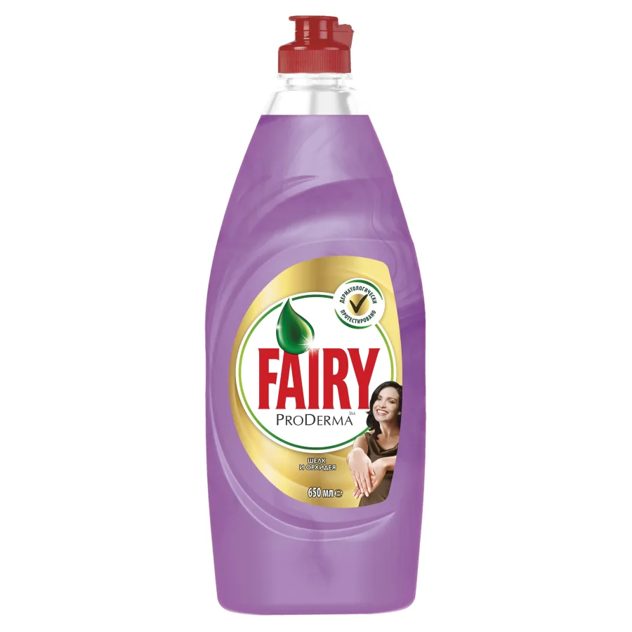 Tool for washing dishes Fairy Proderma silk and orchid 650 ml.