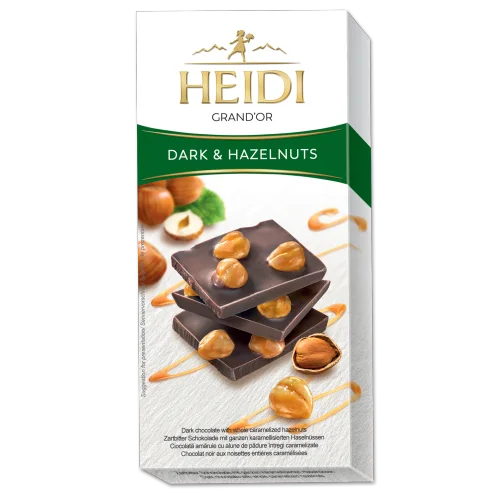 CHOCOLATE Grand'Op dark with Hazelnuts 12 x 0.100kg (Heidi)