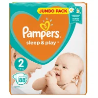Подгузники Pampers Sleep & Play 4-8 кг, 2 размер, 88 шт.