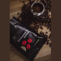 Coffee Beans Cherry in Chocolate (Freshly Fired Grain Coffee with Chocolate Fragrance, Natural Arabica), Doy-Pak, 500 grams
