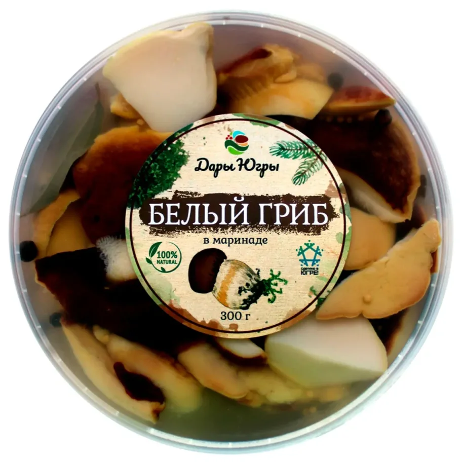 White Mushroom Borovik in Marinade Pat from Siberia (Khmao-Ugra)