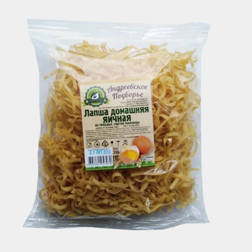 Homemade noodles on chicken eggs (0.250 kg package) 