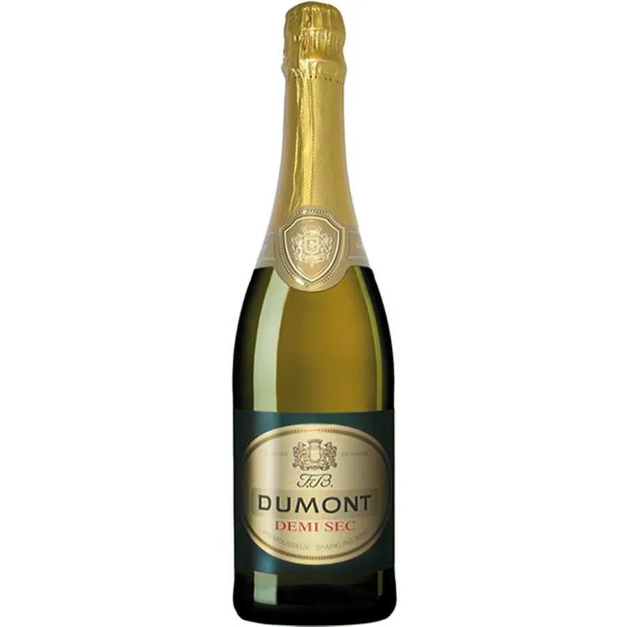 Вино игристое белое "ФБ Дюмонт"  полусухое (FB Dumont sparkling wine white demi-sec) сод. спирта 10,5%об., сод. сахара 25-40 г/дм3, в с/бут. емк. 0,75 л.