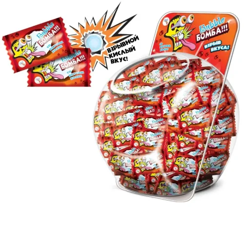 Chewing gum bubble bomb with aroma cola