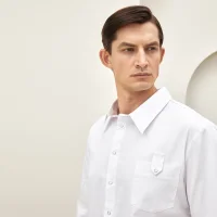 Medical button-down shirt with 3/4 Sleeve