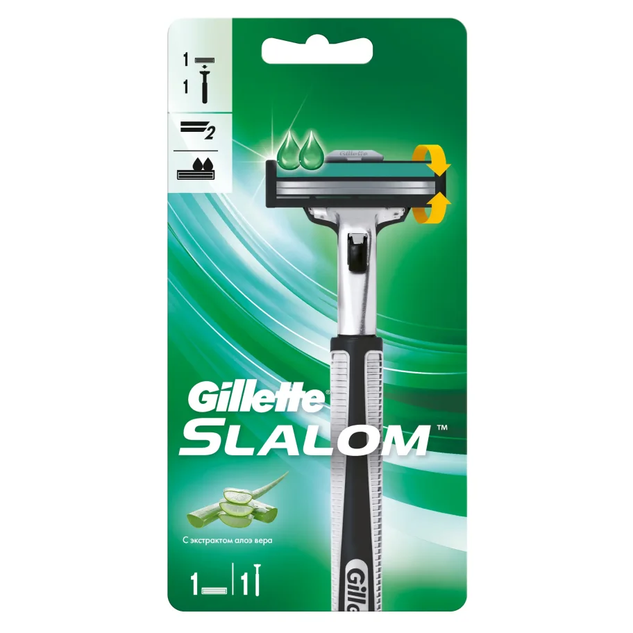 Men's Razor Gillette Slalom with 1 Replaceable Cassette