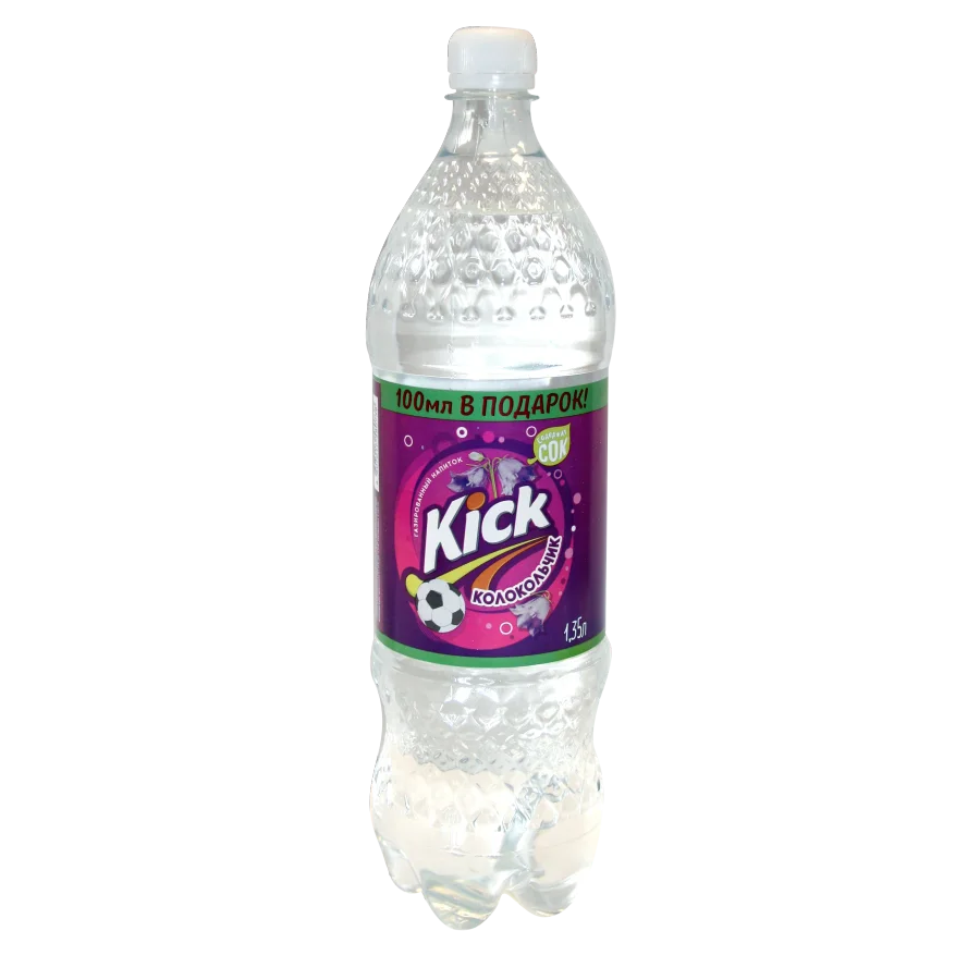 Газированная вода KICK Колокольчик 1,35л, содержит сок 