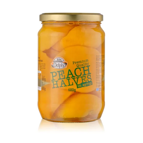 Severate peaches selected in Delphi syrup