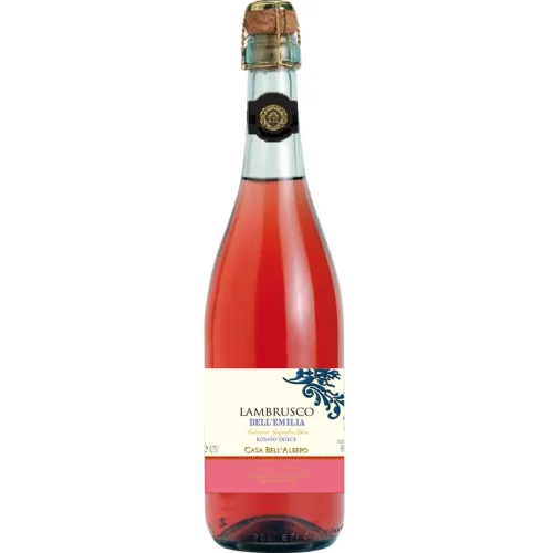 Sparkling pearl wine with protected geographical indication of Kaz Bel` Albero Lambrisco Del Emilia IGT semi-sweet rose 8% 0.75